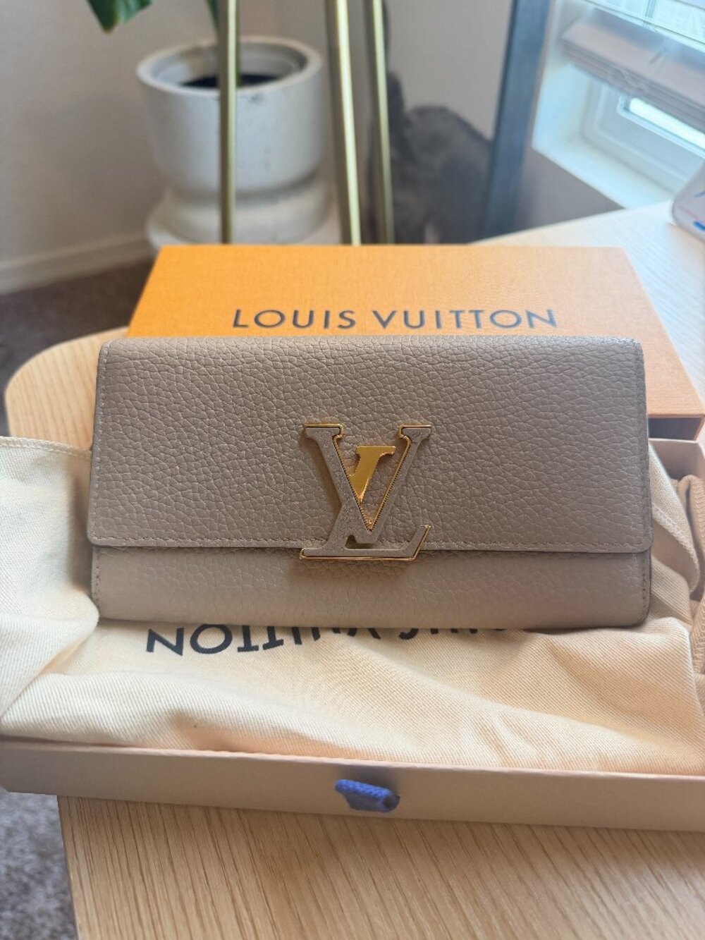 Louis Vuitton Capucines Wallet | Beige